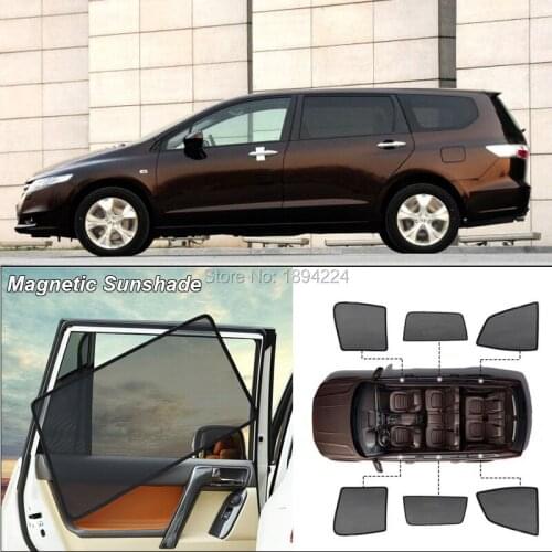 Car Full Side Windows Magnetic Sun Shade UV Protection Ray Blocking Mesh Visor For Honda Odyssey 2011
