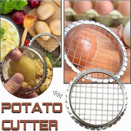 Potato Cutter Stainless Steel Manual Potato Cutter Grid Cutter Eggs Cutter Tomato Slicer Fruit Vegetables Tool Kitchen Gadgets