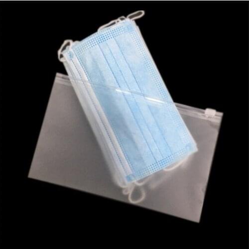 1000pcs/lot CPE Frosted Zipper Bag Disposable Mask Packaging Bag Transparent Self Sealing Bag Only Sale Bags No Mask Wholesale