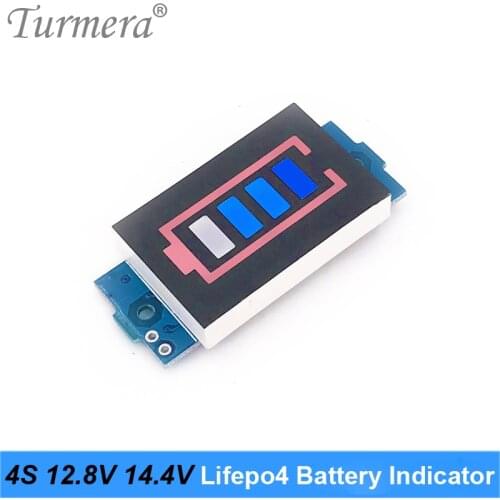 Lifepo4 Battery Pack Capacity Indicator Module 4S 12.8V 14.4V 32650 32700 Display Electric Vehicle Battery Power Tester Turmera