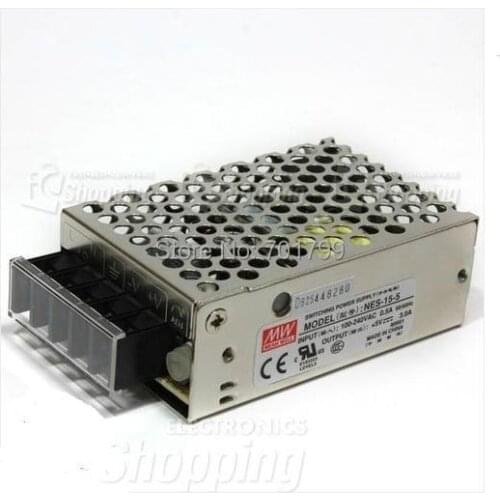 NES-15-5;5V/15W meanwell switch mode led power supply;AC100-240V input;5V/15W outpu