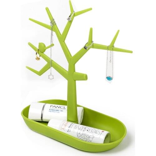 2020 New Arrivals Fashion Cosmetic Display Organizer Rack 2 Colors Plastic Bird Tree Jewelry Storage Holder Stand Tray