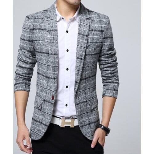 Fall 2020 new mens cultivate ones morality small blazer leisure blazer Fashion trend grid blazer
