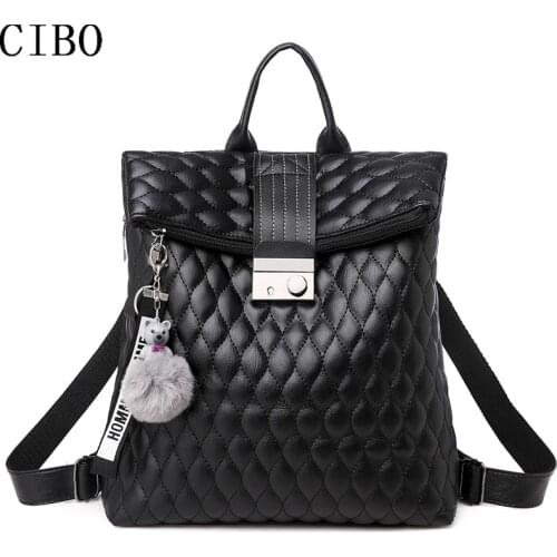 2020 Autumn & Winter New Style Korean-style Womens Large Capacity PU Leather Backpack Simple Versitile Fashion Fashion School B