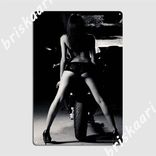 Sexy Bike Silhouette Metal Signs Wall pub Customize Garage Decoration Mural Tin sign Posters