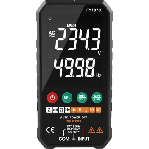 Professional High Precise 6000 counts 1000V AC DC Digital Multimeter Ohm Hz NCV Live C uF Duty Multimetro Voltage Meter