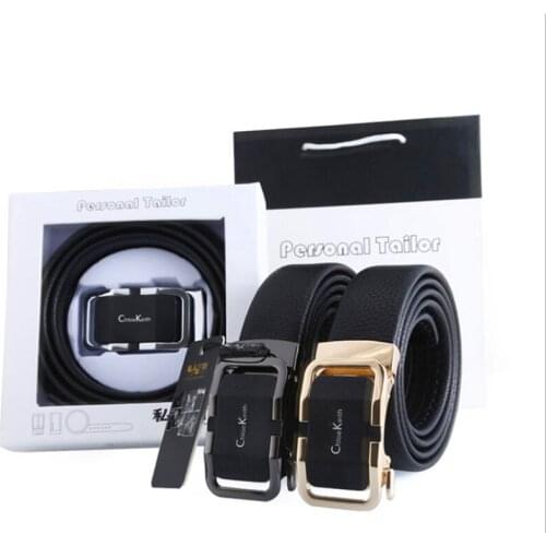 Mens Belt Top Quality Automatic Buckle Genune Leather Strap Men Business Belt Design Luxury Brand Wedding Belt Box For Men Gift