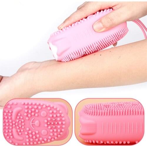Dry Massage Brush Wisp For Body Brush Massage Brush Rub Washcloth For Shower Silicone Cleansing Double-sided Bathroom Articles