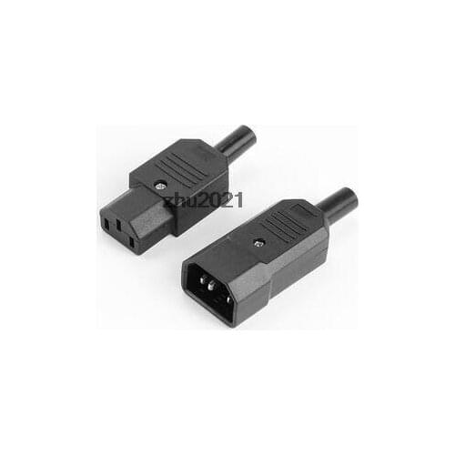Pair IEC 320 C14 Male to C13 Female Socket Power Connector AC 250V 10A