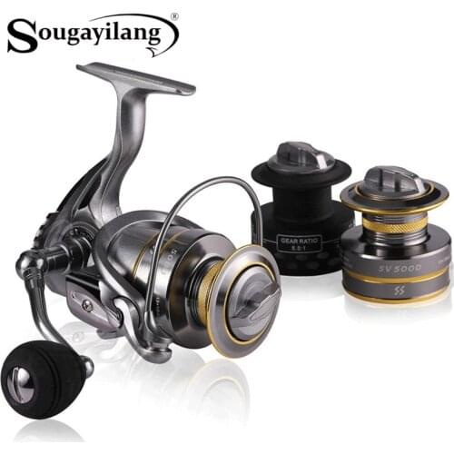 Sougayilang High Quality 13+1BB Spinning Reel Free Spool Fishing Reel 5.5:1 Gear Ratio Spinning Reel Carp Travel Fishing Reel