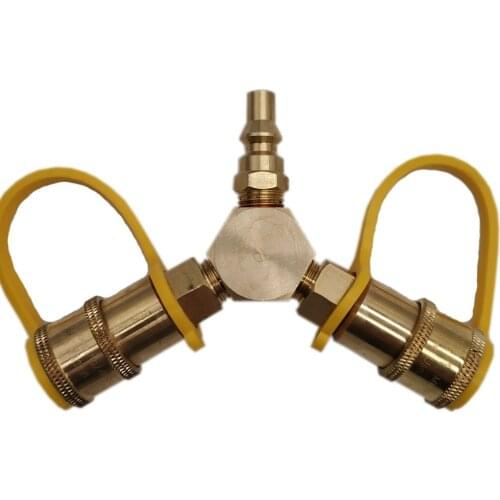 Earth Star 250 Type Standard Y Splitter 1/4" Quick Connect for RV Camping propane hose