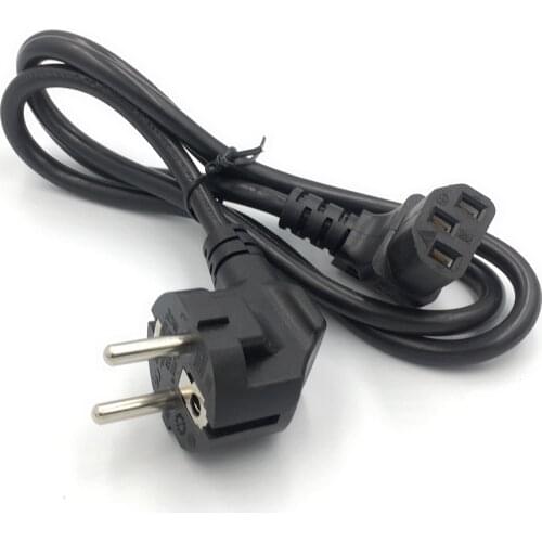 Angled C13 Computer EU Power Cable European Type F Adapter Plug to IEC C13 Extension Cord For Monitor PDU Antminer Printer 1m