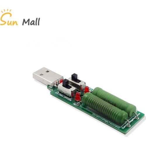 USB resistor dc electronic load With switch adjustable 3 current 5V1A/2A battery capacity voltage discharge resistance tester