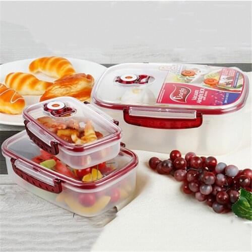 Vacuum Container Food Storage Box Food Fresh Keeping Multi-Purpose Press Vacuum Preservation Box 3pcs Sealed Food Box Kitchen