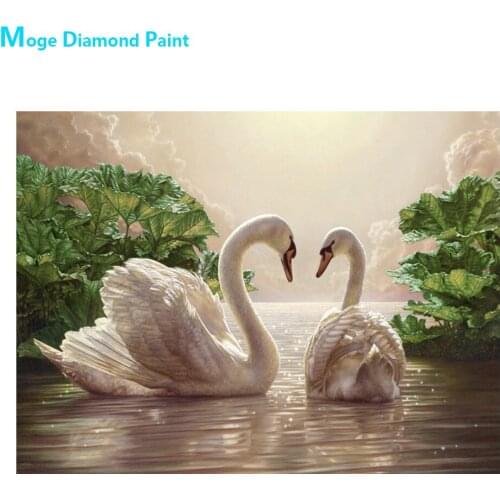Swan Lover Diamond Painting Round Full Drill Animal Nouveaute DIY Mosaic Embroidery 5D Cross Stitch Home Decor Gifts