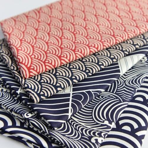 Japanese Wavy Scales Cotton Twill Fabric for Bed Sheet Sew Clothes Home Textile Per Half Meter cotton fabric