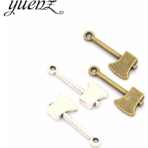 YuenZ 15pcs Antique silver color alloy ax Charms Pendants Necklace Beads for DIY Big Hole Beads Bracelets Charms 24*10mm J113