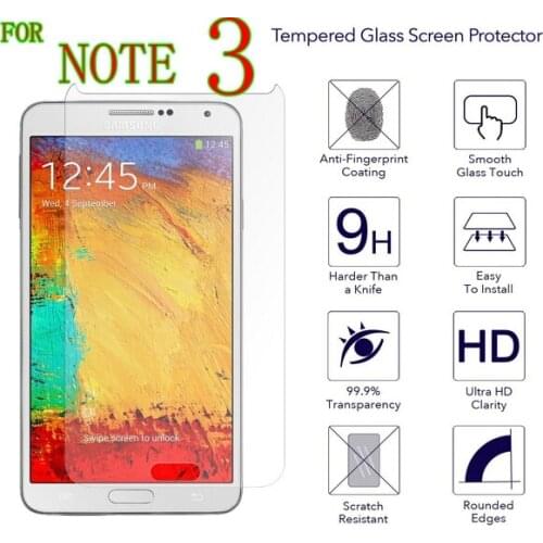 Tempered Glass for Samsung Galaxy Note 3 III SM-N900 SM-N9005 Screen Protector Film Note3 N9002 N9000 Screen Protector Film Case