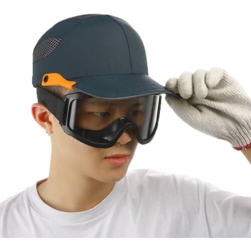 Safety Bump Cap With Reflective Stripes Lightweight and Breathable Hard Hat Head Helmet Workplace Construction Site Hat Black