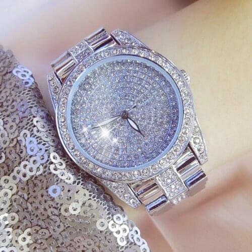 Luxury Diamond Women Watch Rhinestone Elegant Ladies Silver Watches date Clock Wristwatch Stainless Steel relogio feminino