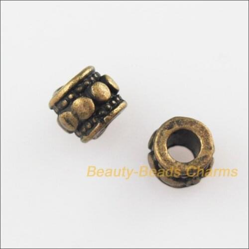 80 New Tiny Round Dots Charms Antiqued Bronze Color Spacer Beads 4mm