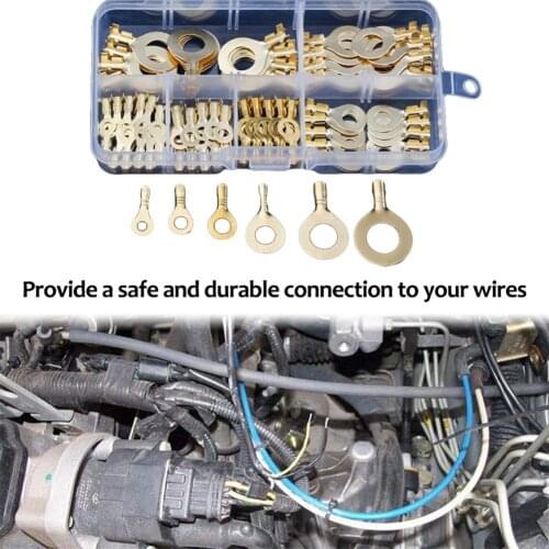 150PCS Ring Terminal Cable Lug Ring Eye Bare Terminal Connector Waterproof Connectors M3 M4 M5 M6 M8 M10