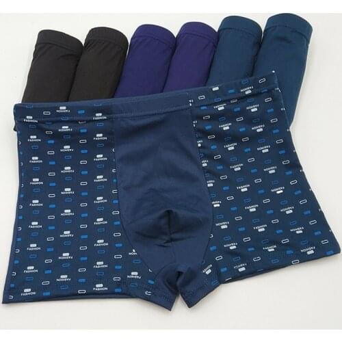 4Pcs/lot Men Underwears boxers Milk Silk Plus Size 7XL breathable and comfortable Mens Shorts