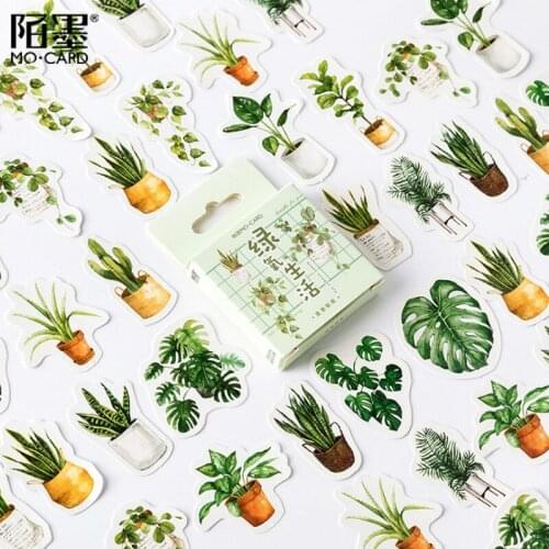 40Pcs/Pack Green Oxygen Life Stationery Stickers Doodling Travel DIY Sticker Car Motorcycle Luggage Laptop Bike Scooter Toys