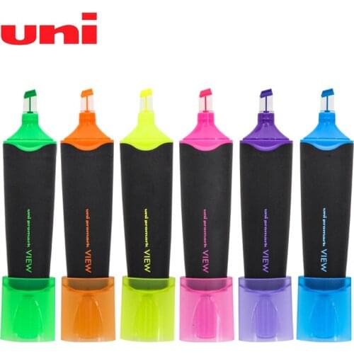 6 Packs UNI Perspective Highlighter USP-200 Candy Color Bold Line Focus Pen Head with Window Pupils with Marker Pen