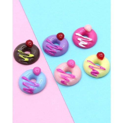 8PCS Simulation Resin Donut Accessories Beads For Kids DIY Scrapbooking Crafts