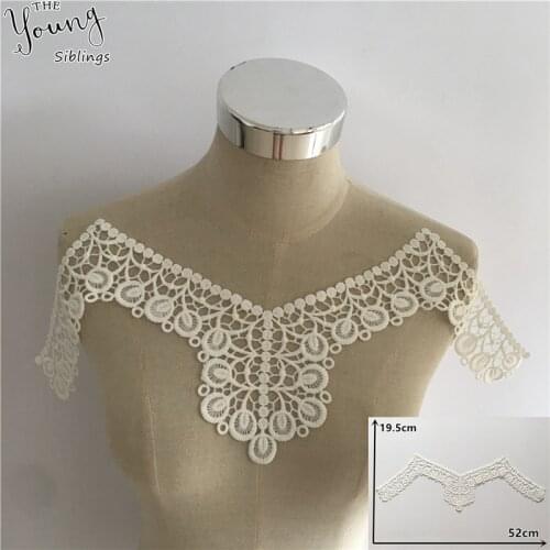 New arrive White Lace Collar Neckline Embroidery Applique DIY Embellishments Trims Wedding Dress Accessories Supplies YL1723