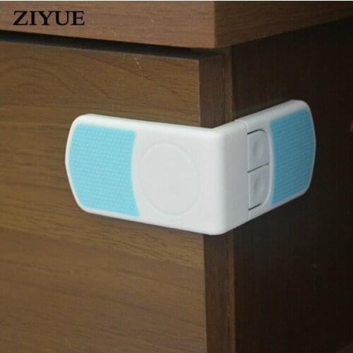Free Shiipping 10pcs/lot Child Safety Double-button Right-angle Drawer Cabinet Lock