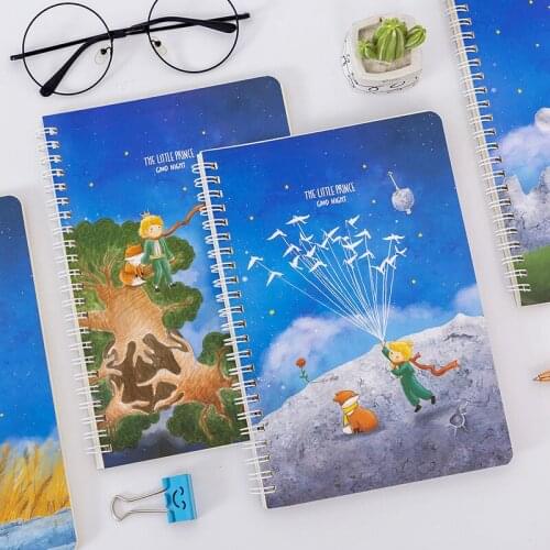 4 pcs/lot Creative Little Prince Coil Notebook Cute Loose leaf Blank Word Book Card Tearable Notepads Stationery school supplies