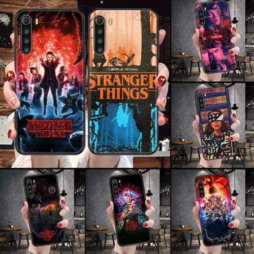 Stranger Things Phone Case For Xiaomi Redmi Note 7 8 9 10 7A 8T 9A 9T 9S 10S Pro black painting back 3D shell fashion bumper