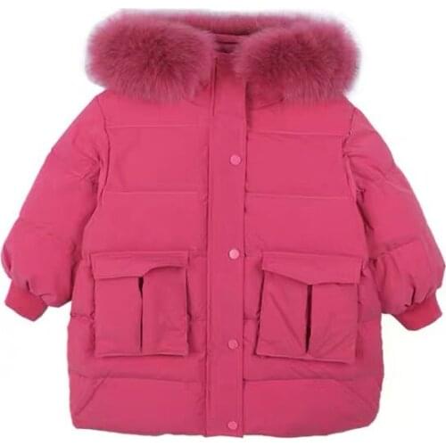 2-4 Yesrs Baby Coats Infant Clothing Of Girl Winter Kids Outerwear Childrens Down Jacket Todder Hooded Fur Collar Coat For Girl