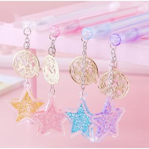 Ellen Brook 1 PCS Star Animals Fish Pendant Toy Gel Pen School Officel Supplies Stationery Cute Kawaii Creative Lovely Sweet Pen