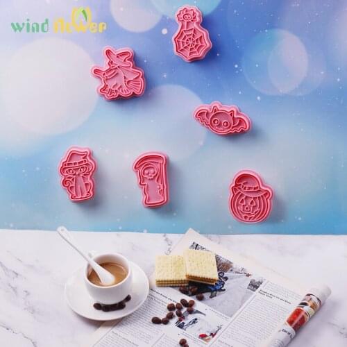 6Pcs/Set Of Halloween Biscuit Mold DIY Three-Dimensional Frosting Cookie Fondant Press Type Household Baking Tools