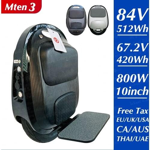 Begode Gotway Mten3 Electric Unicycle One Whee Scooter Black 10" 800W Motor Light Monowheel Balance 11kg