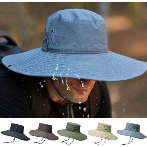 Summer Waterproof Outdoor Climbing Boonie Caps Casual Foldable Bonnet Fisherman Hat Men Sun Protection Bucket Hats