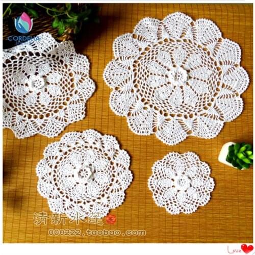 2016 china latest products 12 pcs korean fashion cotton handmade wedding decoative lace doily for hot on the table as coaster