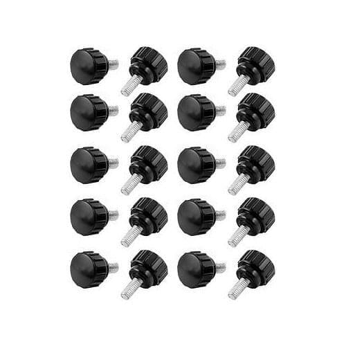 M3 M4 M5 Thread OD 6mm 8mm 10mm 12mm 15mm 20mm 25mm Length 304 Stainless Steel Screw On Thumb Handle Clamping Knurled Grip Knob