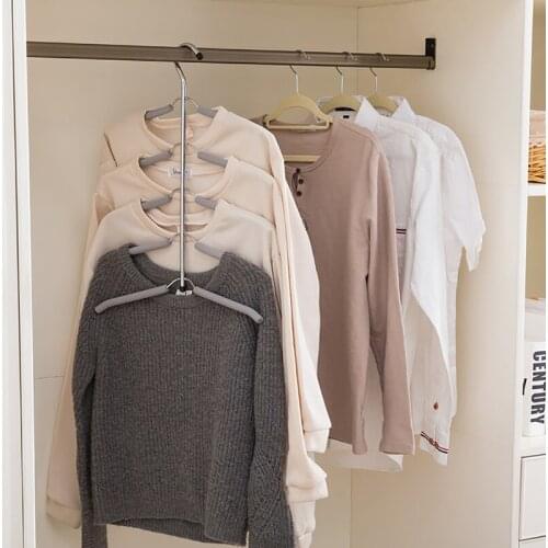 Multilayer Clothing Storage Racks Clothes Hanger Storage Holder Wardrobe Laundry Drying Rack Dryer Hook Folding Organization