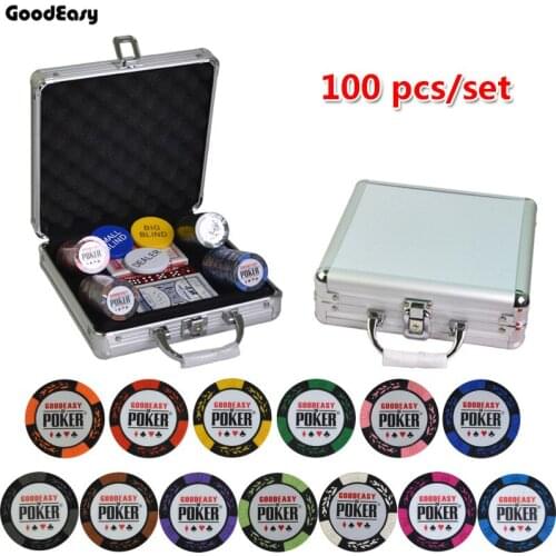 14g Clay Poker Chips Set With Aluminum Suitcase Casino Wheat Poker 14 Color Texas Hold'em Cheap Factory Price