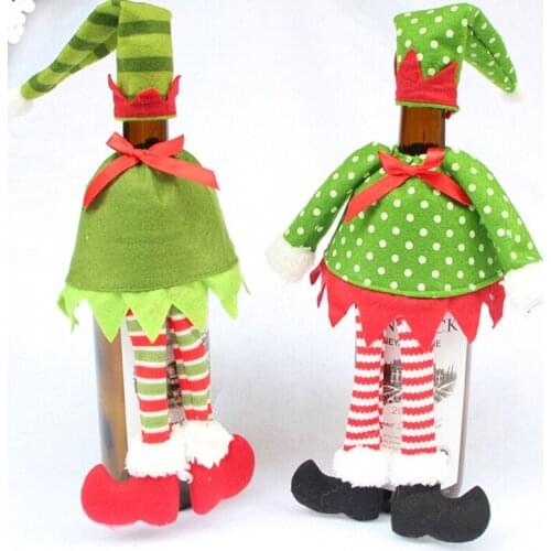 New creative fashion Stripe Wine Bottle Cover Bags For Christmas Decoration