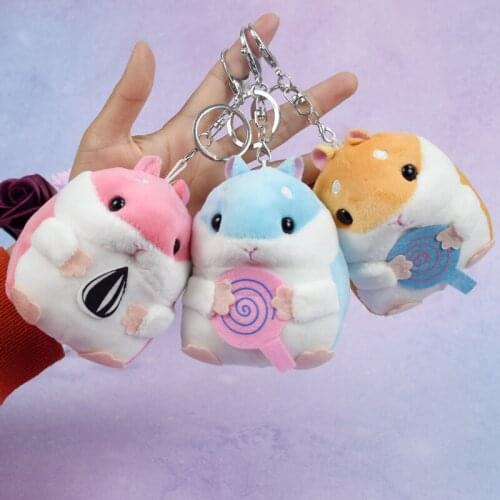 Cartoon plush hamster keychain pendant cute mouse doll doll backpack pendant bag pendant gift female