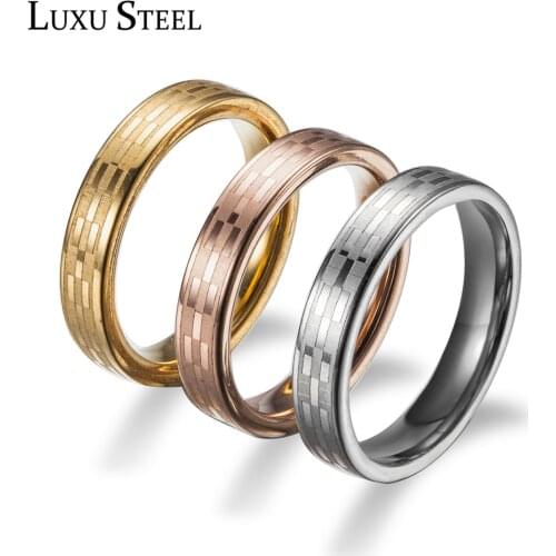 LUXUSTEEL Steel Rings 3pcs Sets anillos inoxidable Gold Rose Silver Color Fingers For Women Girl Engagement Accessories Party