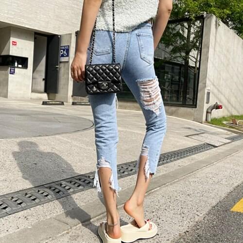 Blue Tassel Woman Denim Pants Korean High Waist Vintage Harem Jeans Woman Vintage Ankle-length Streetwear Jeans Mom Fall
