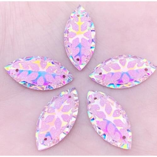 Resin Flatback Rhinestone Horse eye Button snowflake for Christmas gems 2 holes DIY 200pcs 11*24mm-A504*5