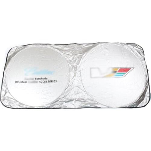 1PCS Front Rear Car Windshield Sunshade Window Sun Shade Sunshade Visor Film For Cadillac logo Car Window 150*70cm
