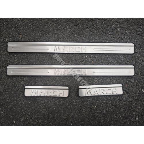 Car styling Stainless steel door sill Scuff Plate Car accessories For Nissan March 2011-2019